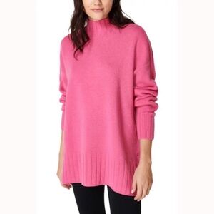 Sweaty Betty Mountain Merino Wool Blend Camelia Pink Mock Neck Size 12